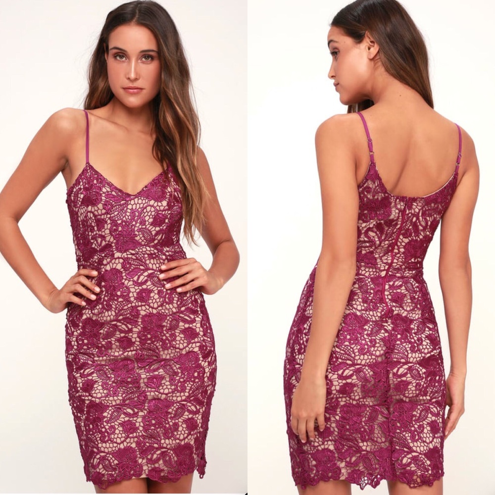 Back to You Magenta Lace Dress